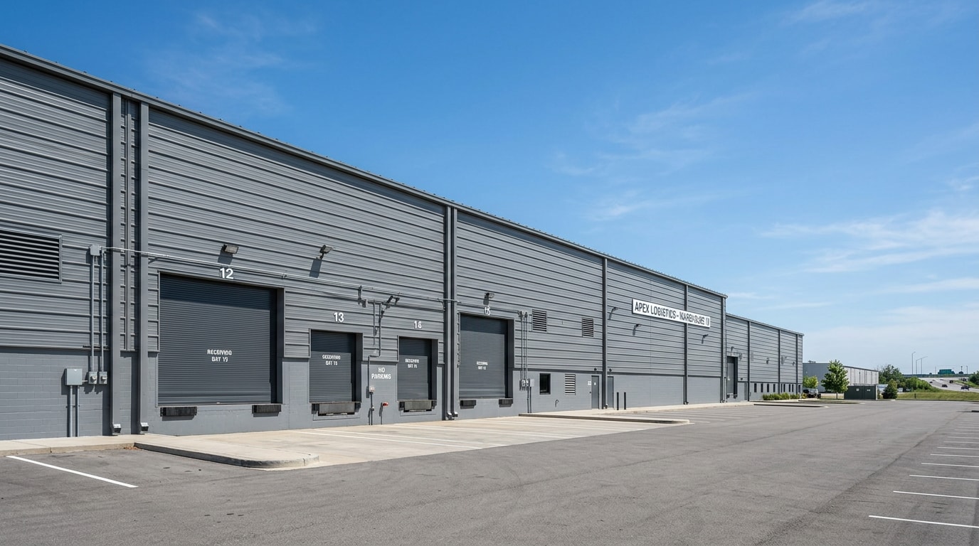 Industrial warehouse exterior freshly coated with protective paint in Strasburg, VA