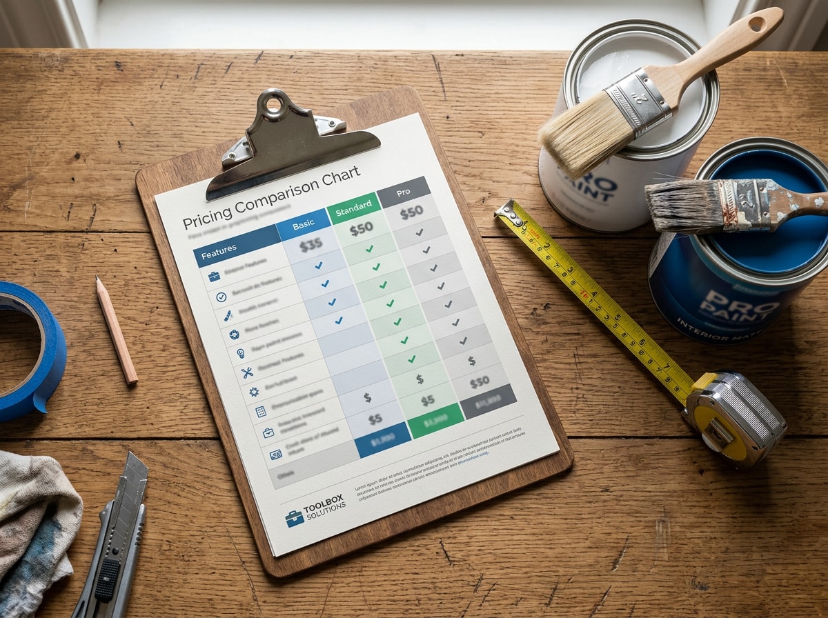 Cost-per-square-foot comparison table for interior, exterior, and whole-house painting in Front Royal, VA