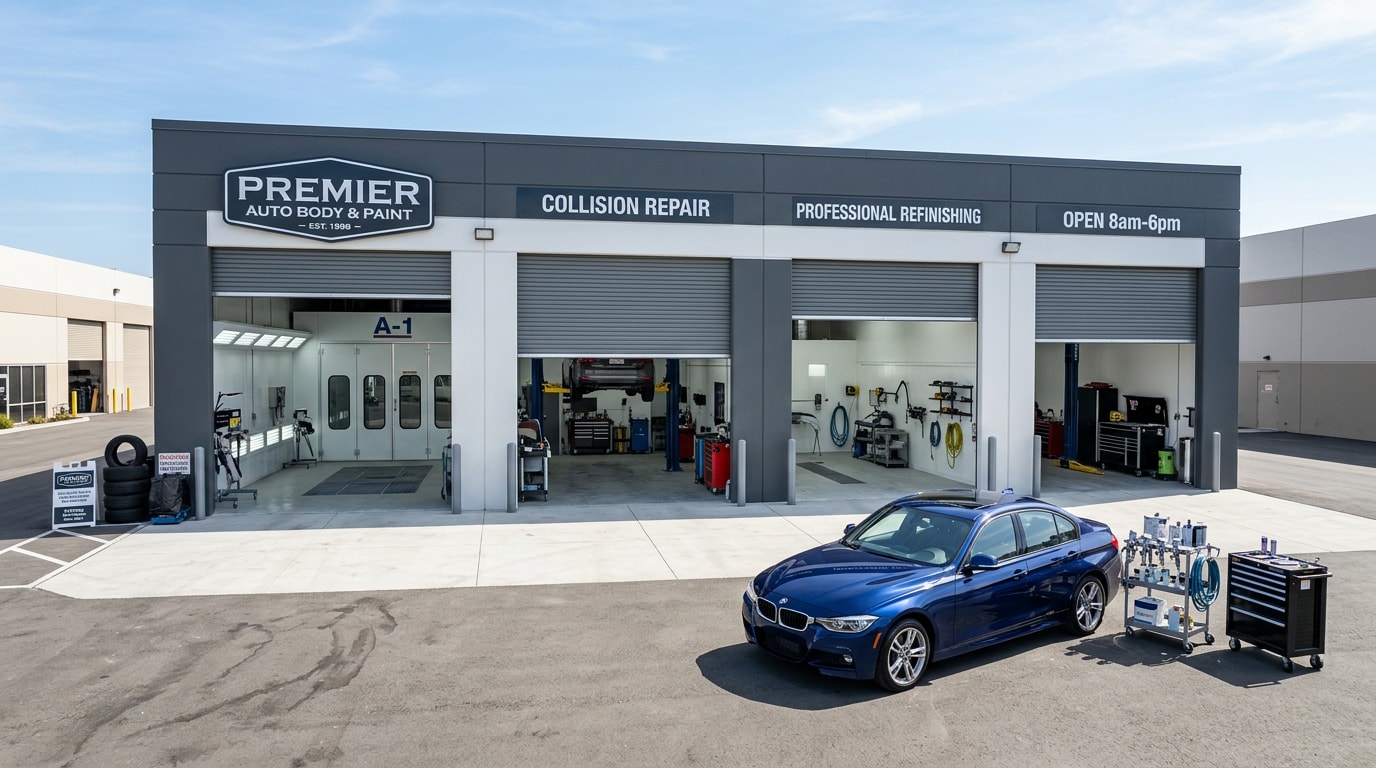 Exterior of a professional auto body paint shop in Winchester VA
